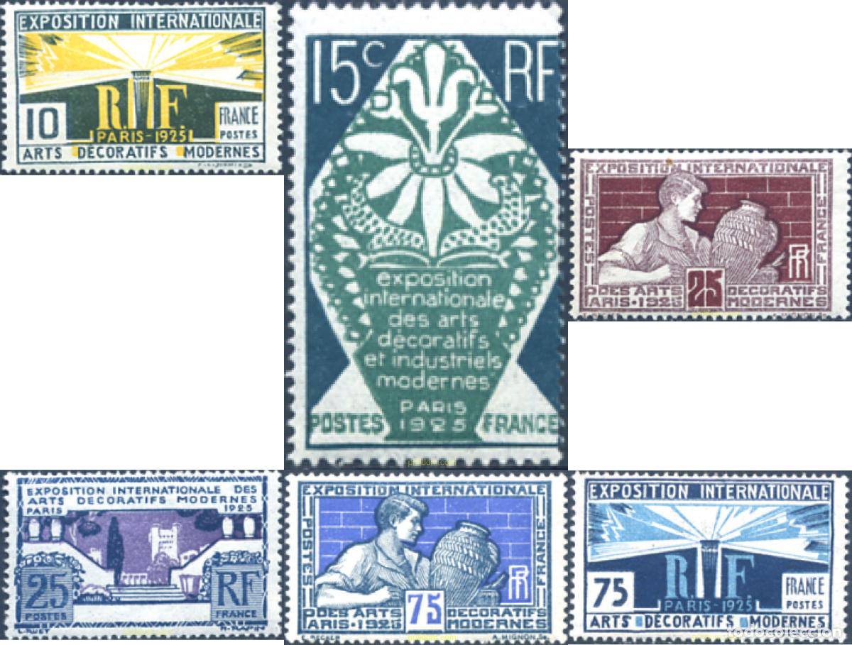 Sellos: 120089 MNH FRANCIA 1924 EXPOSICION INTERNACIONAL DE ARTE DECORATIVO EN PARIS