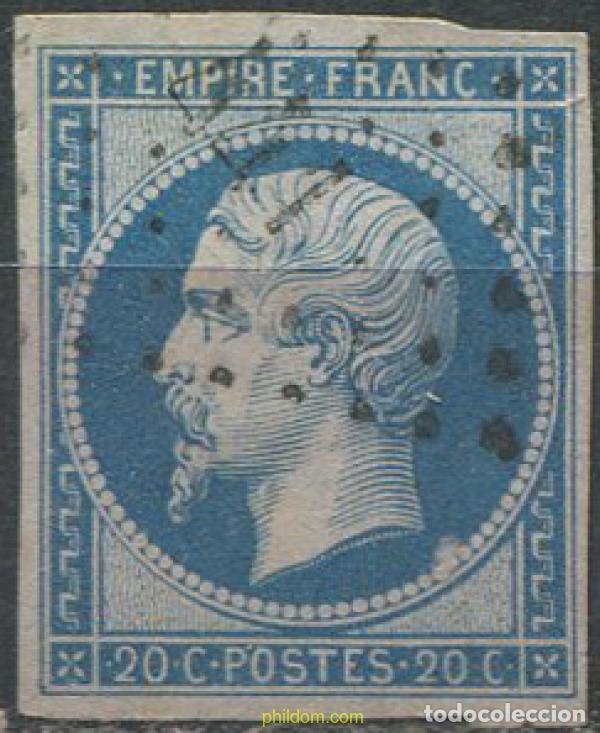 Sellos: 313537 USED FRANCIA 1853 EMPERADOR NAPOLEON III