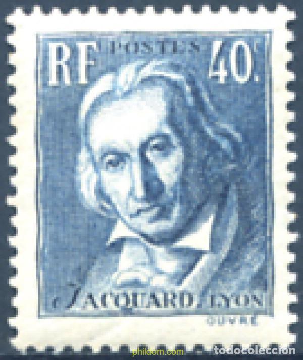 Sellos: 120285 MNH FRANCIA 1934 CENTENARIO DE LA MUERTE DE JOSEPH MARIE JACQUARD