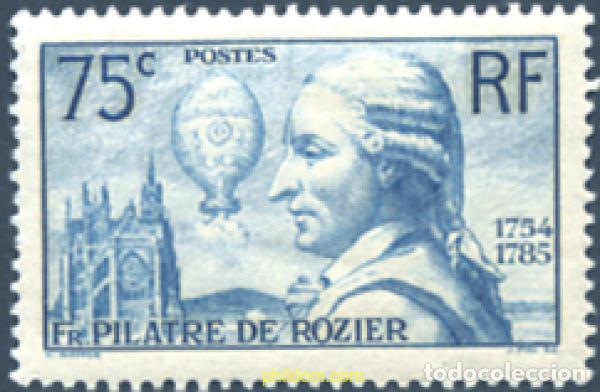 Stamps: 120329 MNH FRANCIA 1936 150 ANIVERSARIO DE LA MUERTE DE FRANCOIS PILATRE DE ROZIER