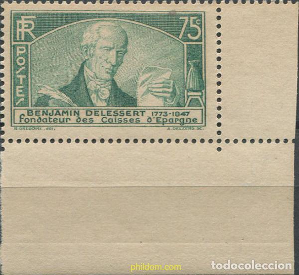 Stamps: 669753 MNH FRANCIA 1935 CONGRESO INTERNACIONAL DE CAJAS DE AHORROS, EN PARIS Y CENTENARIO DE LA CRE