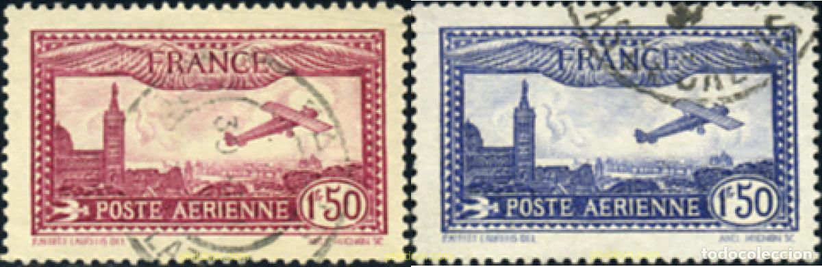 Stamps: 355472 USED FRANCIA 1930 AVION SOBREVOLANDO MARSELLA