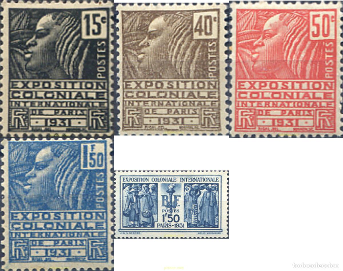 Sellos: 314864 HINGED FRANCIA 1930 EXPOSICION COLONIAL INTERNACIONAL DE PARIS