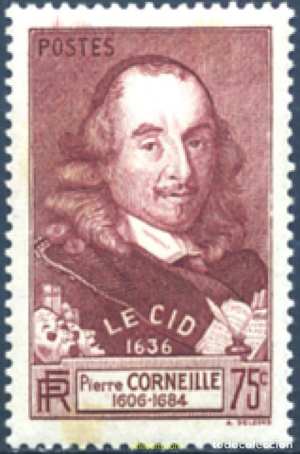 Sellos: 247047 MNH FRANCIA 1937 3 CENTENARIO DE LA TRAGEDIA &rdquo;EL CID&rdquo;