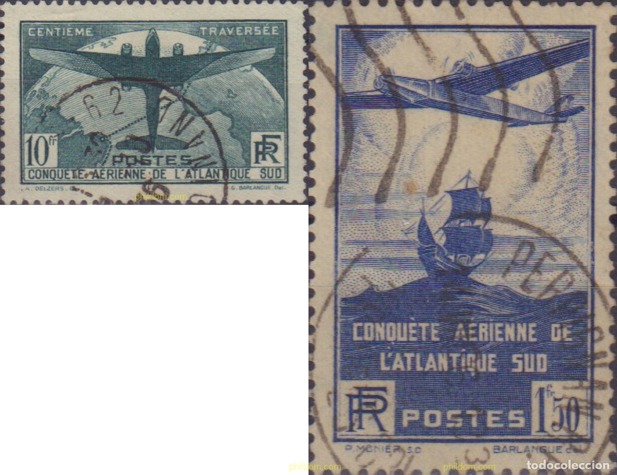 Sellos: 580834 USED FRANCIA 1936 TRAVESIA AEREA.