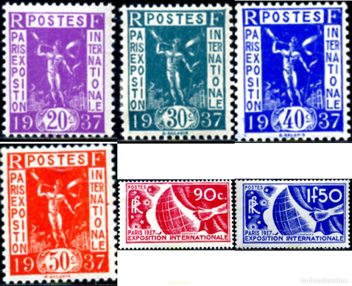Sellos: 120348 MNH FRANCIA 1936 PROPAGANDA PARA LA EXPOSICION INTERNACIONAL DE PARIS, 1937