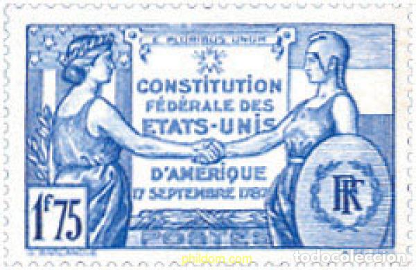 Sellos: 120405 MNH FRANCIA 1937 150 ANIVERSARIO DE LA CONSTITUCION DE LOS ESTADOS UNIDOS