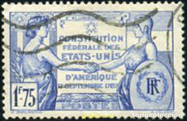 Sellos: 210887 USED FRANCIA 1937 150 ANIVERSARIO DE LA CONSTITUCION DE LOS ESTADOS UNIDOS
