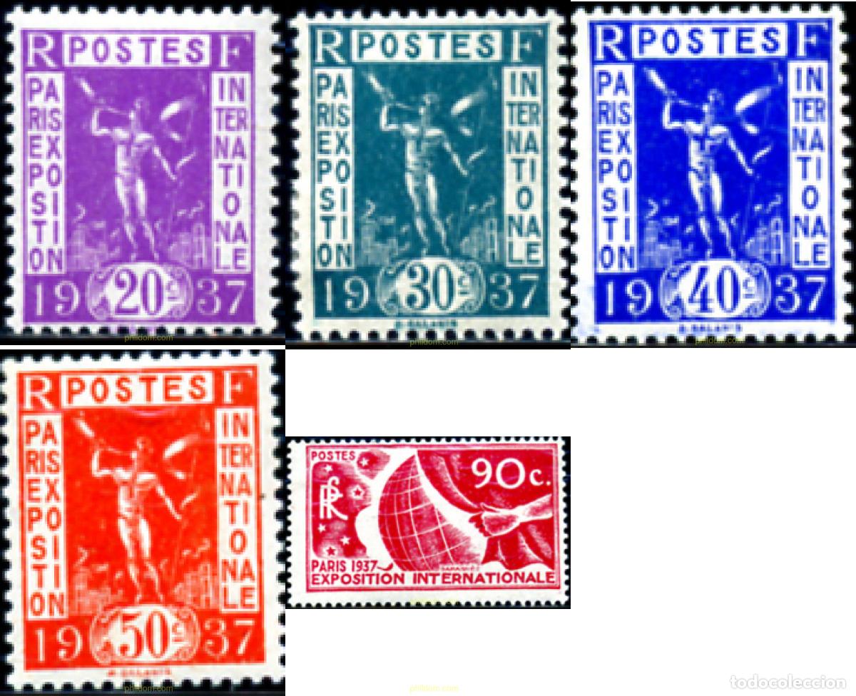 Sellos: 247059 HINGED FRANCIA 1936 PROPAGANDA PARA LA EXPOSICION INTERNACIONAL DE PARIS, 1937