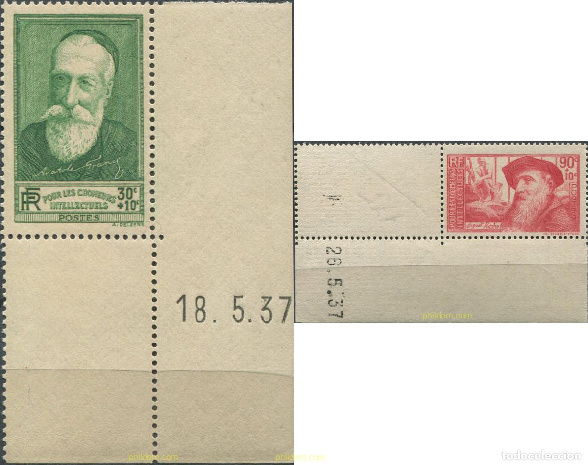 Sellos: 669722 MNH FRANCIA 1937 A BENEFICIO DE LOS PARADOS INTELECTUALES