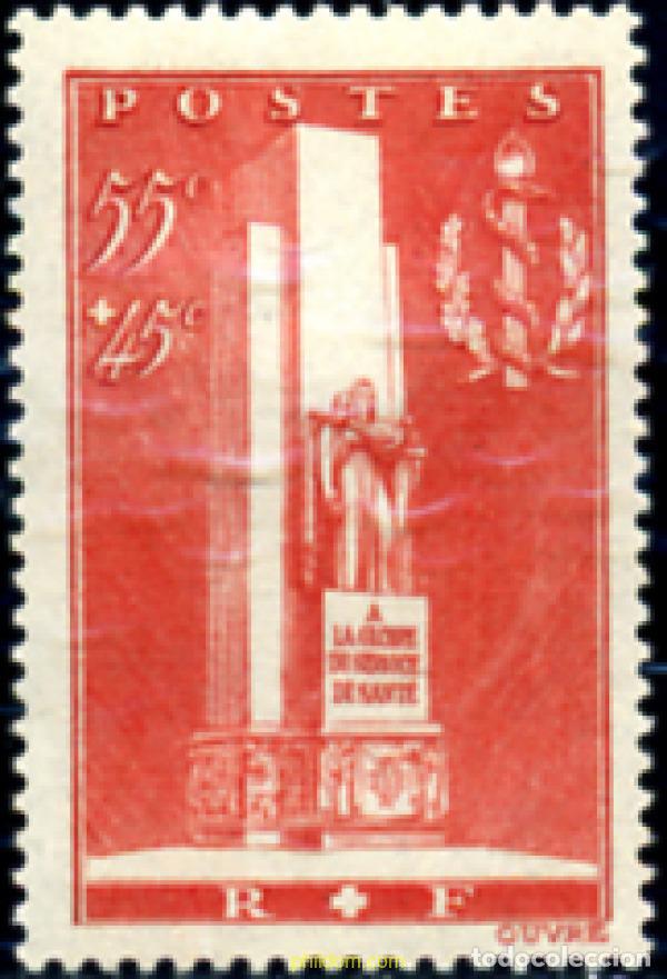 Briefmarken: 247062 HINGED FRANCIA 1938 MONUMENTO A LA GLORIA DEL SERVICIO DE SALUD MILITAR EN LYON