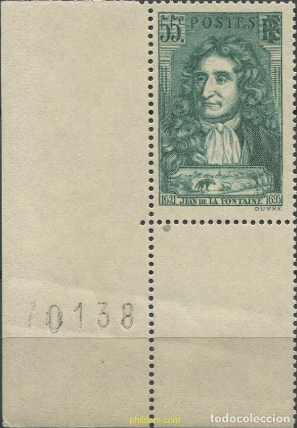 Sellos: 669723 MNH FRANCIA 1938 EN HONOR AL FABULISTA JEAN DE LA FONTAINE