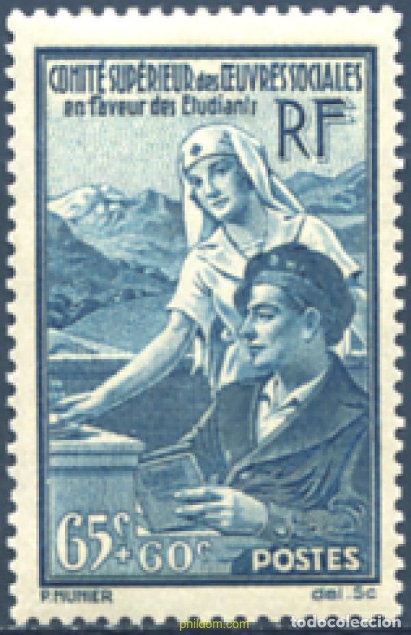 Stamps: 248981 HINGED FRANCIA 1938 PRO OBRAS SOCIALES EN FAVOR DE LOS ESTUDIANTES