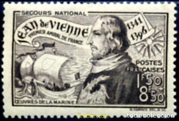 Sellos: 247139 HINGED FRANCIA 1942 600 ANIVERSARIO DEL NACIMIENTO DE JEAN DE VIENNE