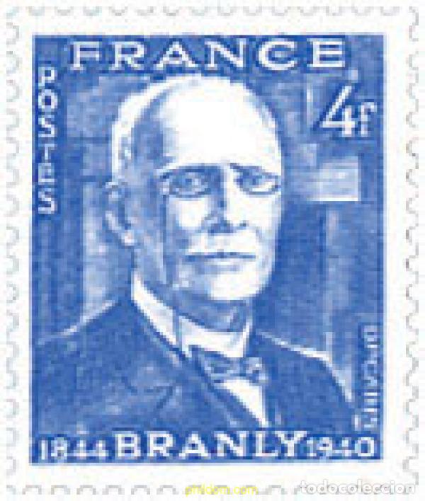 Sellos: 120831 MNH FRANCIA 1944 CENTENARIO DEL NACIMIENTO DE EDOUARD BRANLY
