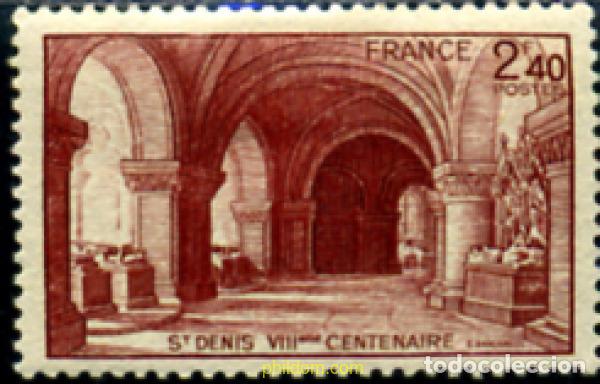 Sellos: 120851 MNH FRANCIA 1944 8 CENTENARIO DE LA BASILICA DE SAINT-DENIS