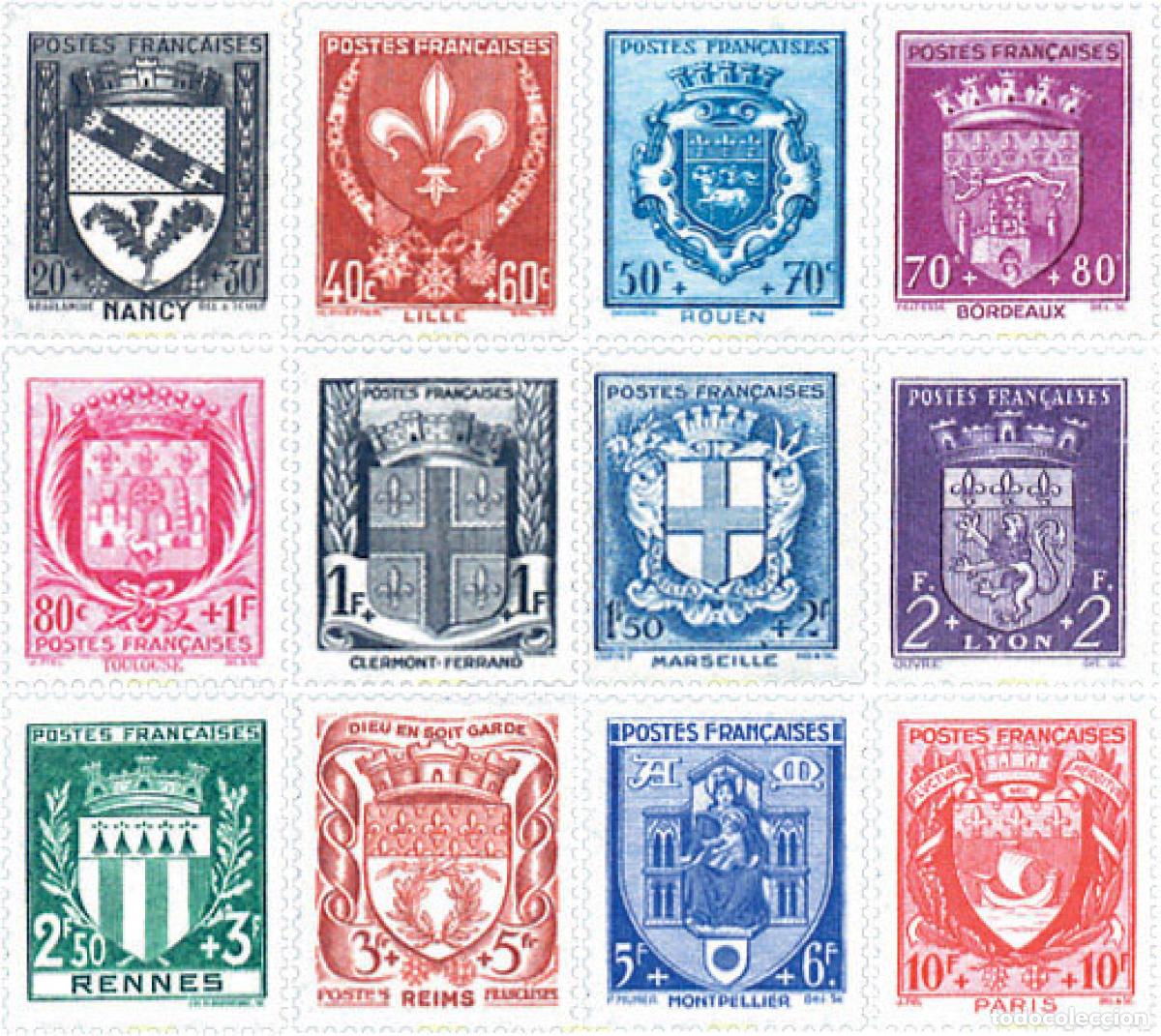 Sellos: 120782 MNH FRANCIA 1941 ESCUDOS DE CIUDADES