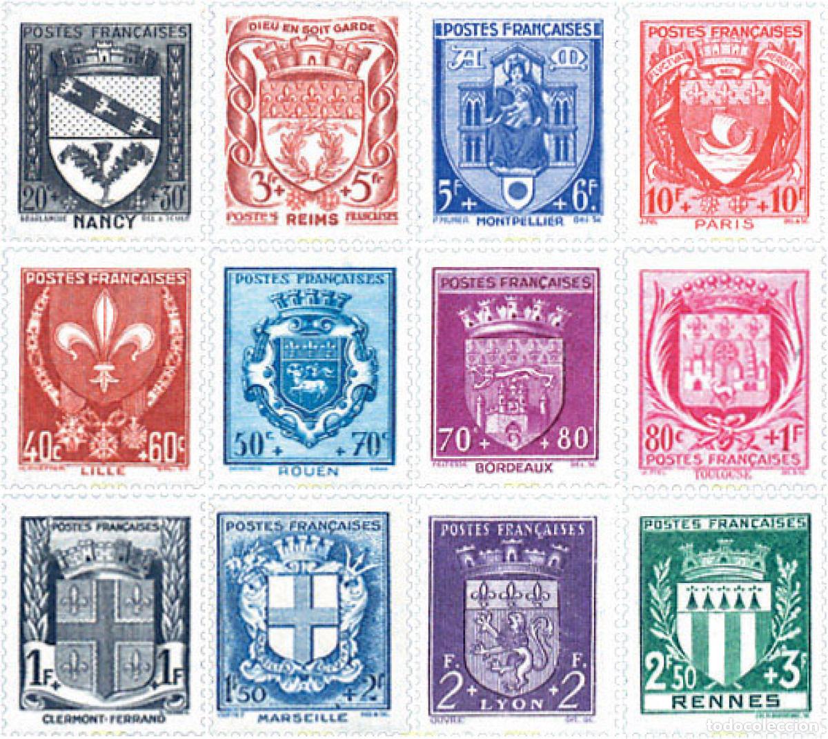Sellos: 248997 HINGED FRANCIA 1941 ESCUDOS DE CIUDADES