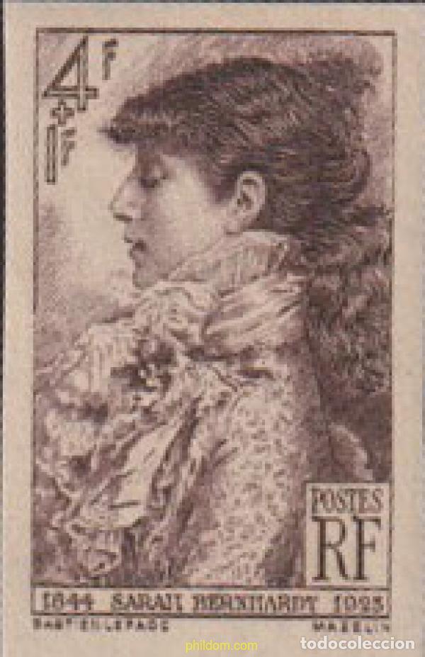 Sellos: 612605 MNH FRANCIA 1945 CENTENARIO DEL NACIMIENTO DE SARAH BERNHARDT