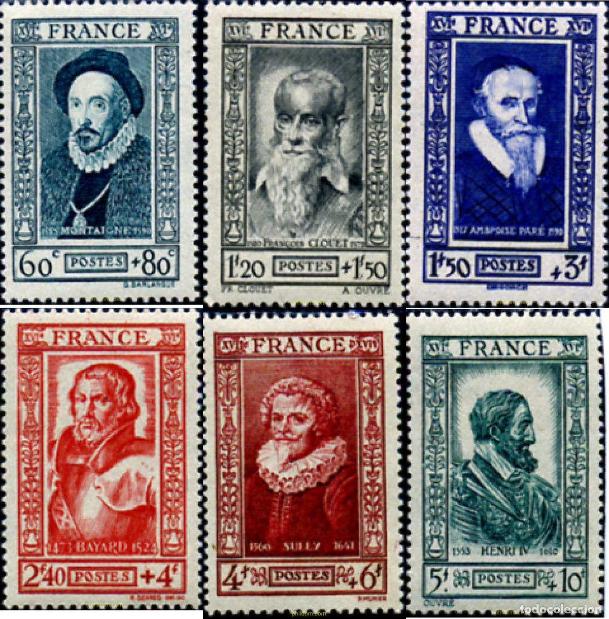 Sellos: 120826 MNH FRANCIA 1943 PERSONAJES CELEBRES