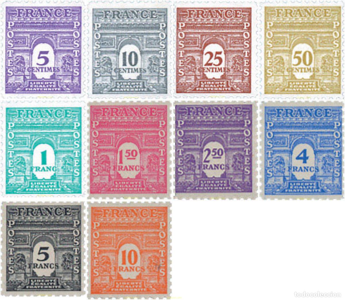 Sellos: 120855 MNH FRANCIA 1944 ARCO DEL TRIUNFO, PARIS