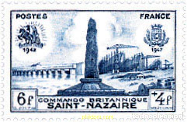 Sellos: 121032 MNH FRANCIA 1947 5 ANIVERSARIO DEL DESEMBARCO BRITANICO A SAINT-NAZAIRE