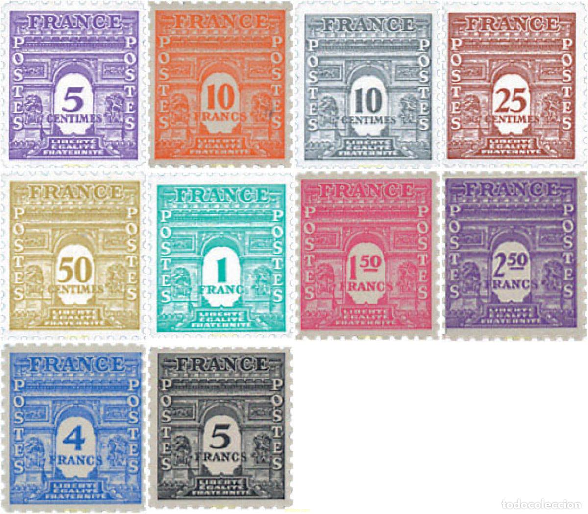 Sellos: 314892 HINGED FRANCIA 1944 ARCO DEL TRIUNFO, PARIS