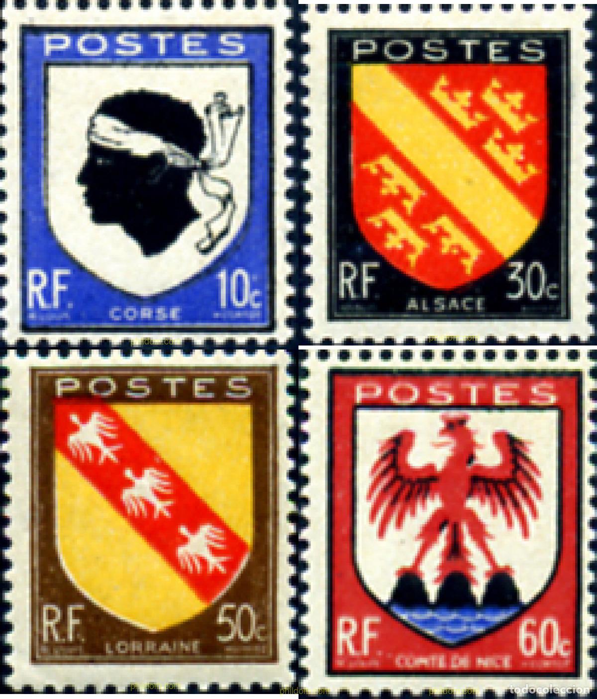 Sellos: 342492 HINGED FRANCIA 1946 ESCUDOS DE PROVINCIA