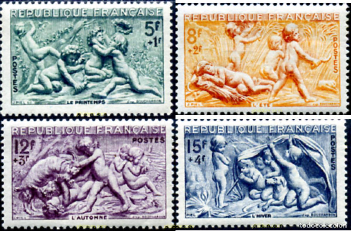 Sellos: 121198 MNH FRANCIA 1949 LAS 4 ESTACIONES