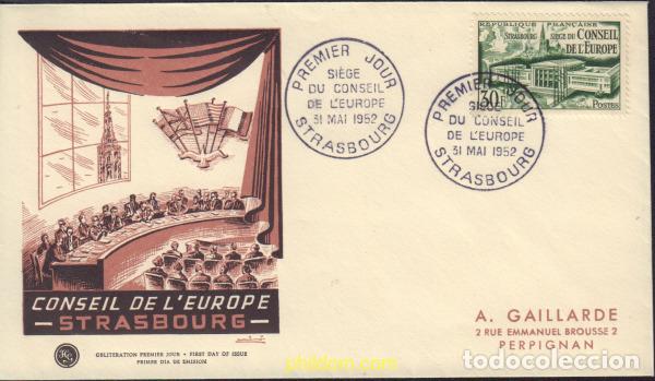 Sellos: 438819 MNH FRANCIA 1952 REUNION DEL CONSEJO DE EUROPA EN ESTRASBURGO