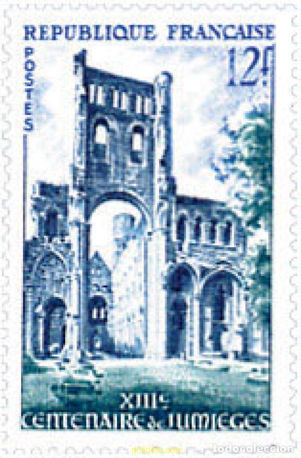 Sellos: 121323 MNH FRANCIA 1954 13 CENTENARIO DE LA ABADIA DE JUMIEGES