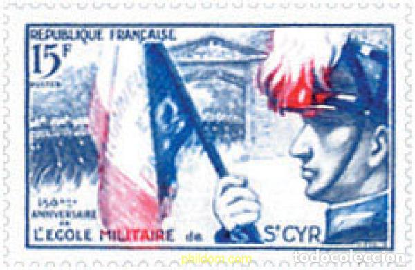 Sellos: 121329 MNH FRANCIA 1954 150 ANIVERSARIO DE LA ESCUELA ESPECIAL MILITAR DE SAINT-CYR