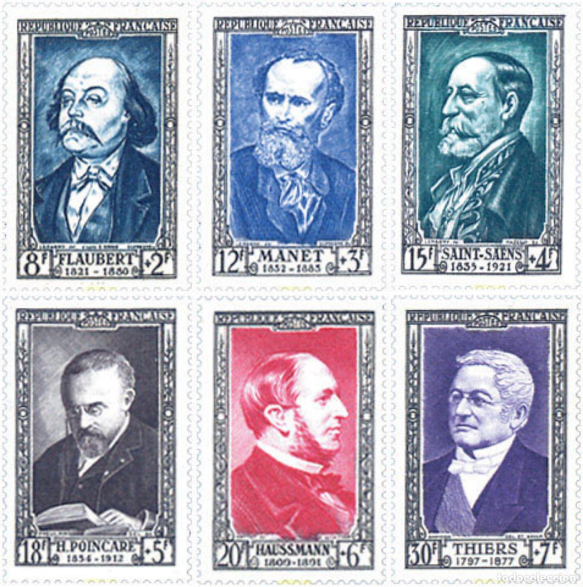 Timbres: 314921 HINGED FRANCIA 1952 PERSONAJES CELEBRES