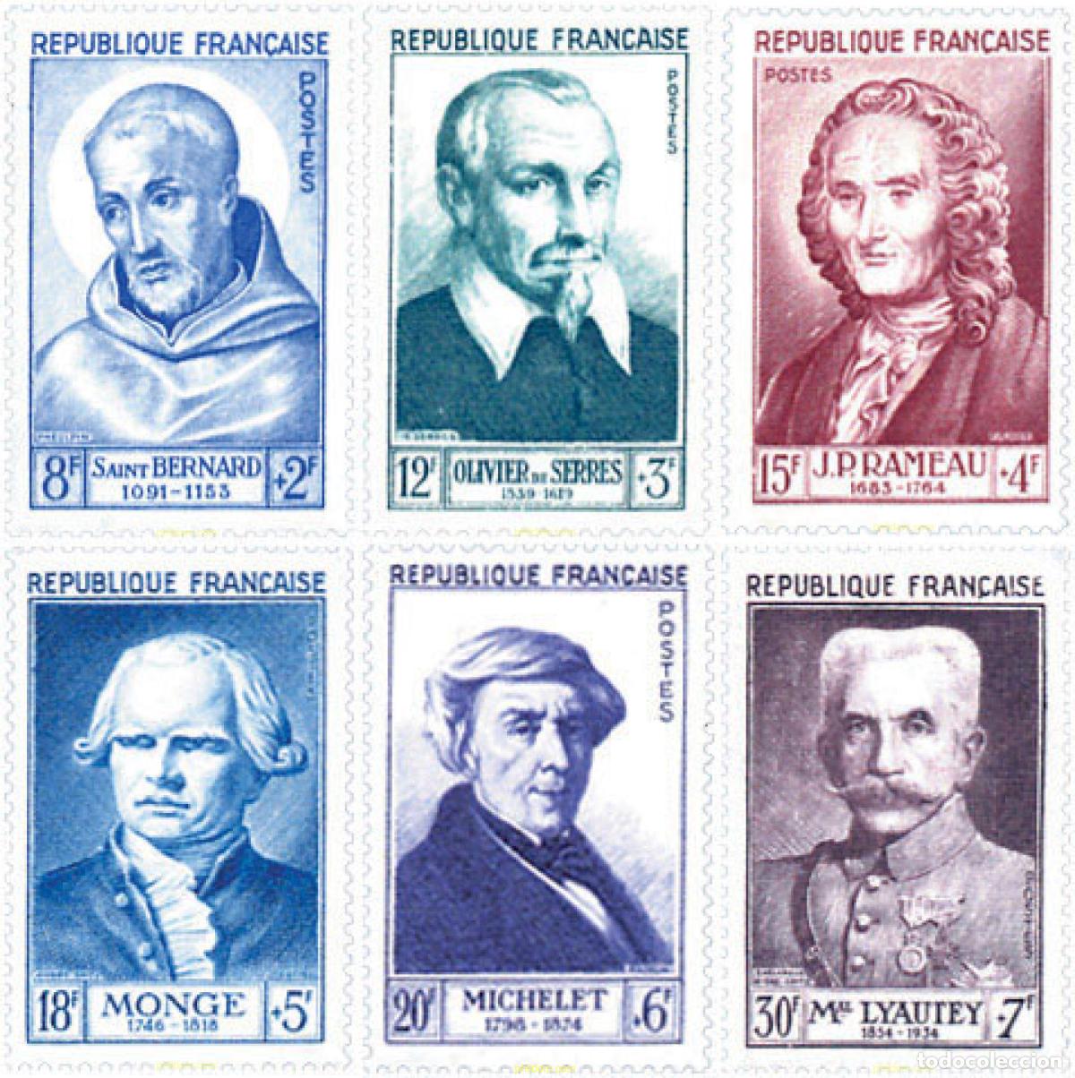 Timbres: 314938 HINGED FRANCIA 1953 PERSONAJES CELEBRES