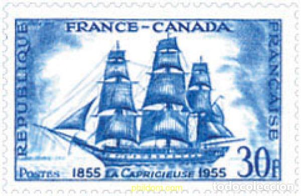Timbres: 121361 MNH FRANCIA 1955 CENTENARIO DE LA AMISTAD FRANCO-CANADIENSE