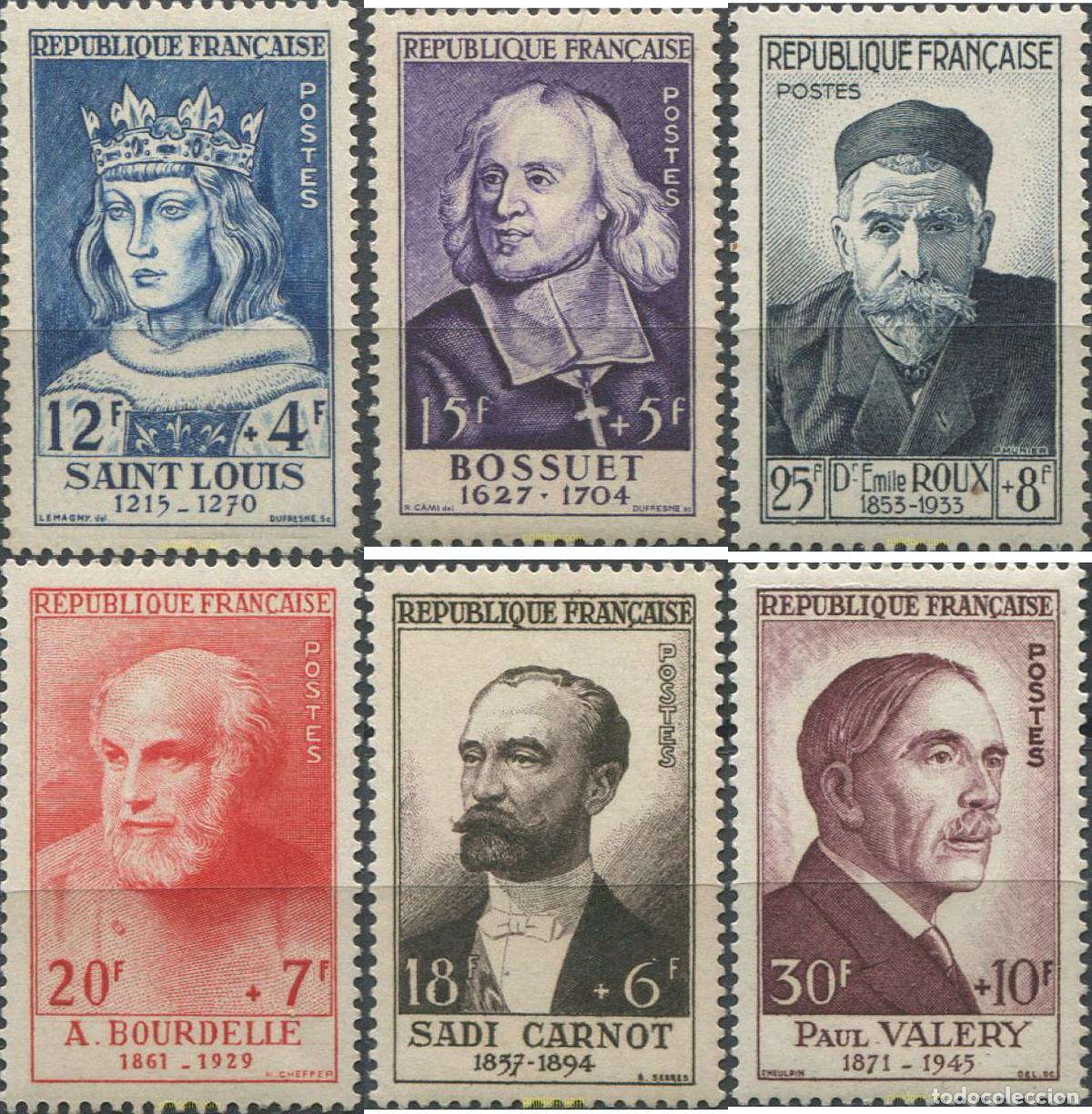 Sellos: 121327 MNH FRANCIA 1954 PERSONAJES CELEBRES