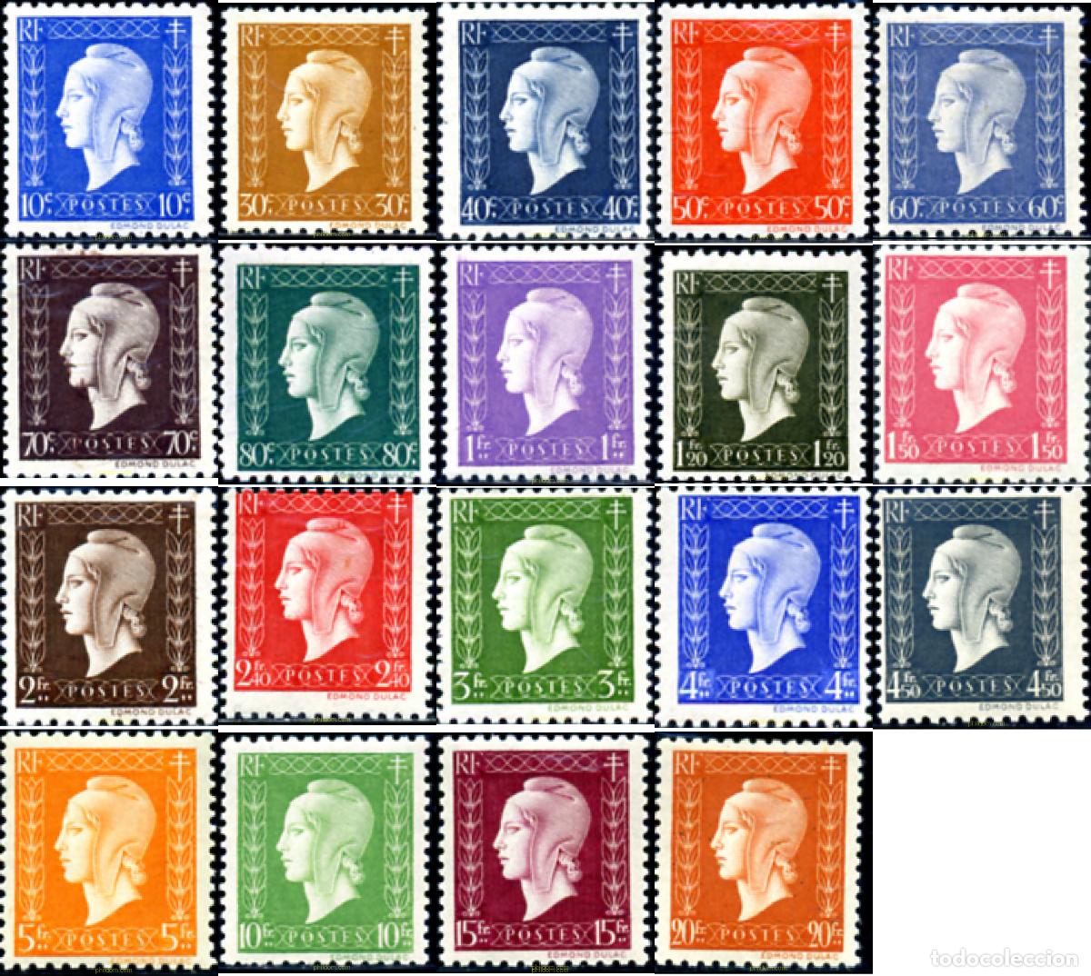 Sellos: 615857 HINGED FRANCIA 1945 MARIANNE DE DULAC