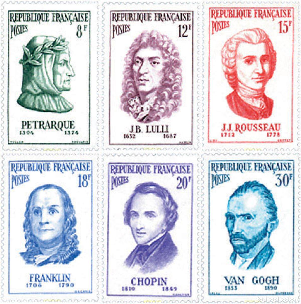 Sellos: 121389 MNH FRANCIA 1956 PERSONAJES