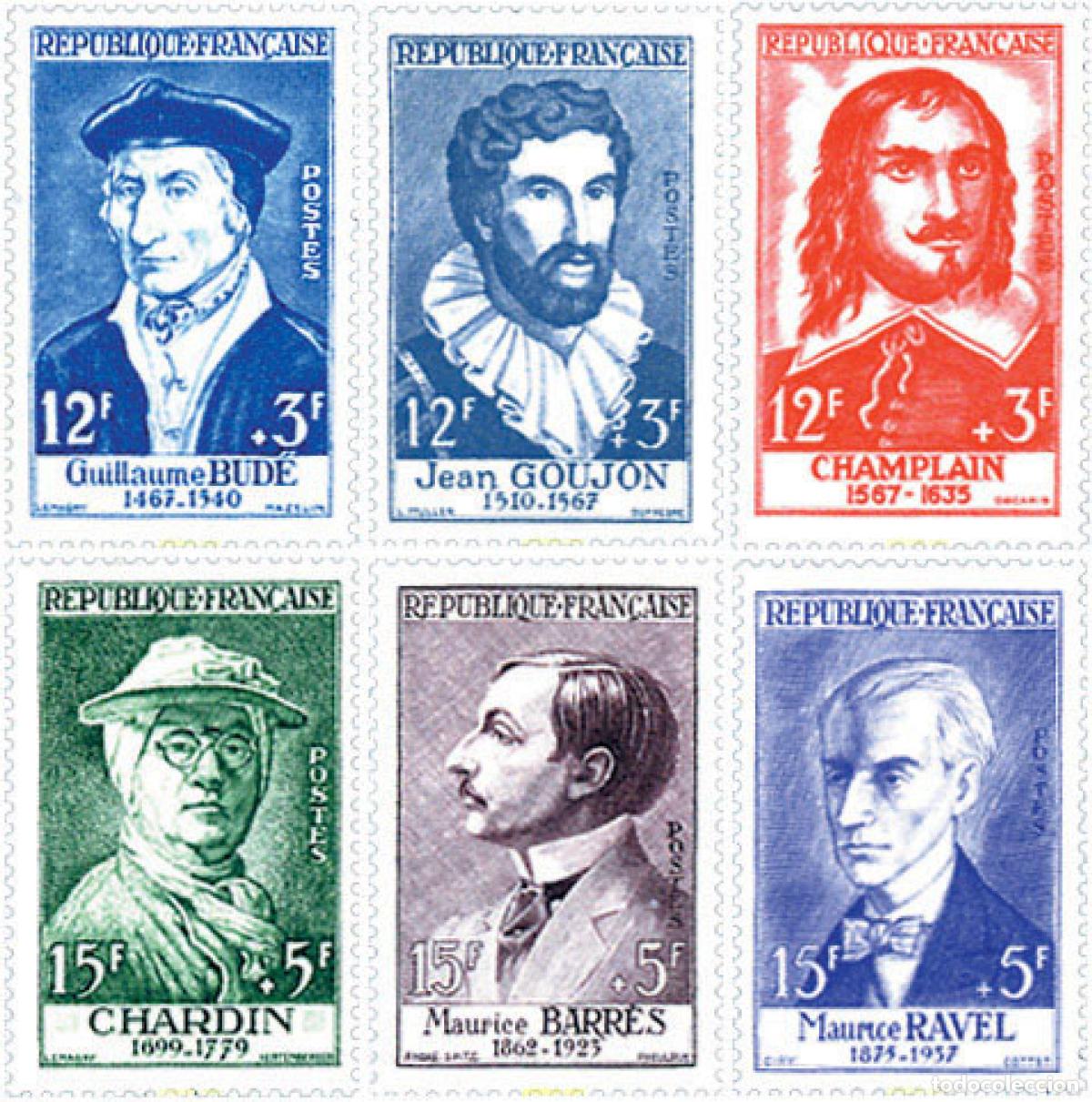 Sellos: 121384 MNH FRANCIA 1956 PERSONAJES CELEBRES