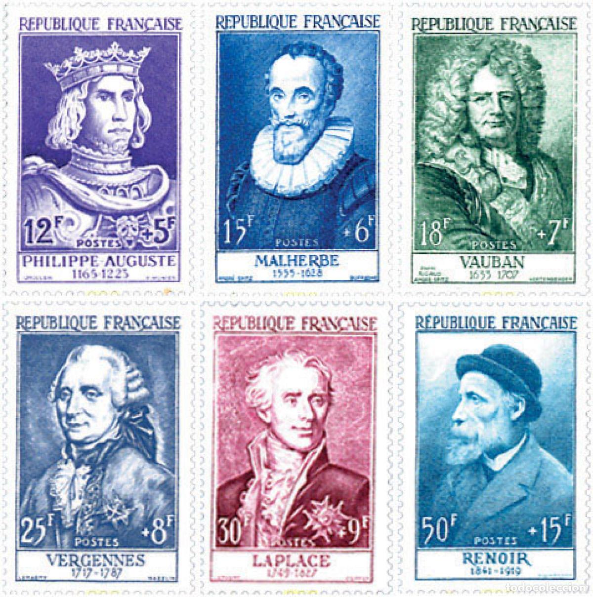 Sellos: 121353 MNH FRANCIA 1955 PERSONAJES CELEBRES