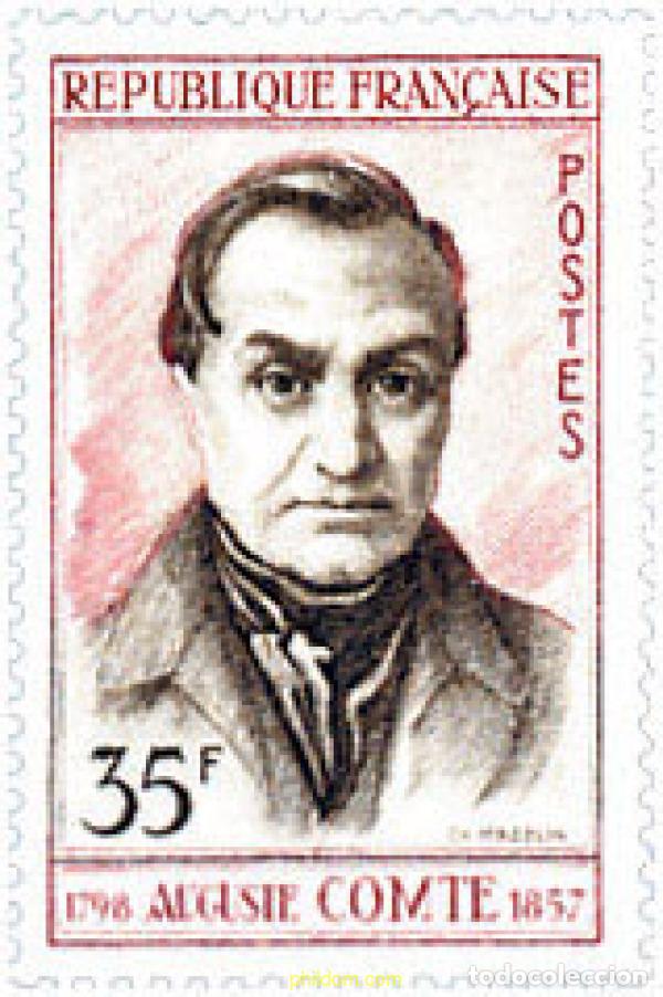 Sellos: 121542 MNH FRANCIA 1957 CENTENARIO DE LA MUERTE DE AUGUSTE COMTE