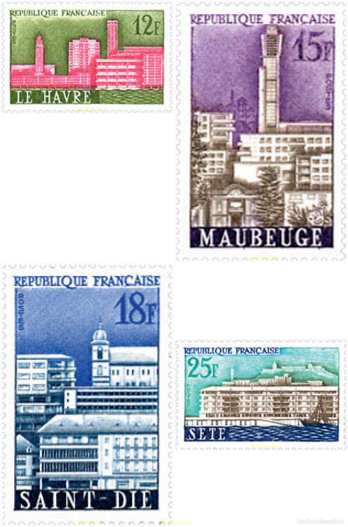 Sellos: 121584 MNH FRANCIA 1958 CIUDADES RECONSTRUIDAS