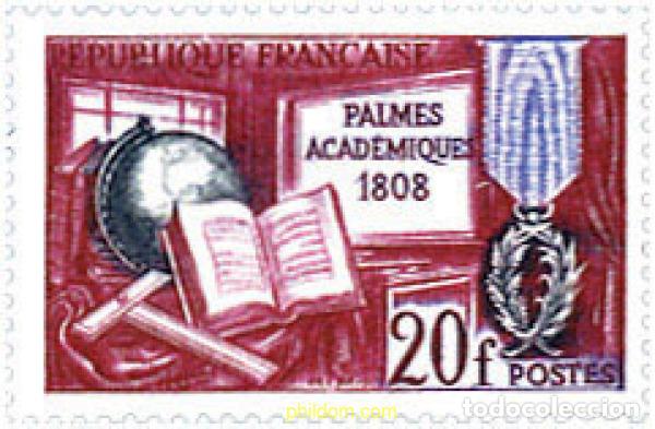 Sellos: 121686 MNH FRANCIA 1959 150 A&Ntilde;OS DE LAS PALMAS ACADEMICAS
