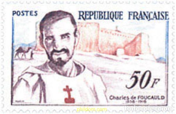 Sellos: 121693 MNH FRANCIA 1959 CENTENARIO DEL NACIMIENTO DE CHARLES DE FOUCAULD
