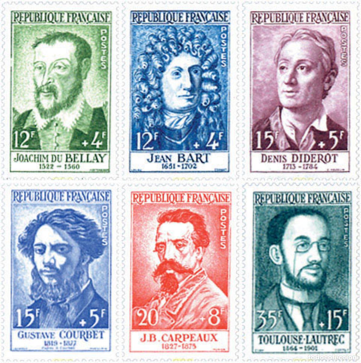 Sellos: 121606 MNH FRANCIA 1958 PERSONAJES CELEBRES