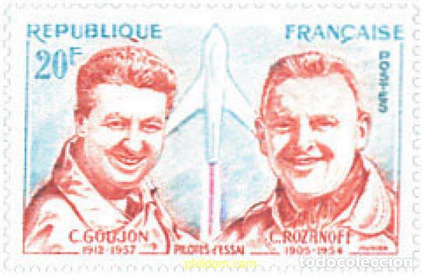 Timbres: 121756 MNH FRANCIA 1959 HOMENAJE A LOS PILOTOS DE PRUEBA