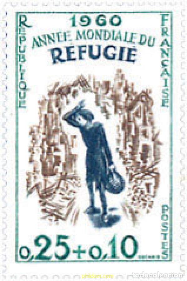 Selos: 121785 MNH FRANCIA 1960 A&Ntilde;O MUNDIAL DEL REFUGIADO
