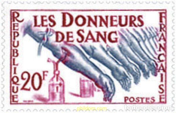Selos: 121764 MNH FRANCIA 1959 HOMENAJE A LOS DONANTES DE SANGRE