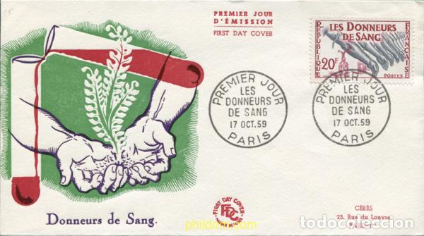 Selos: 438995 MNH FRANCIA 1959 HOMENAJE A LOS DONANTES DE SANGRE