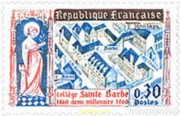 Selos: 121813 MNH FRANCIA 1960 5 CENTENARIO DEL COLEGIO SAINTE-BARBE EN PARIS